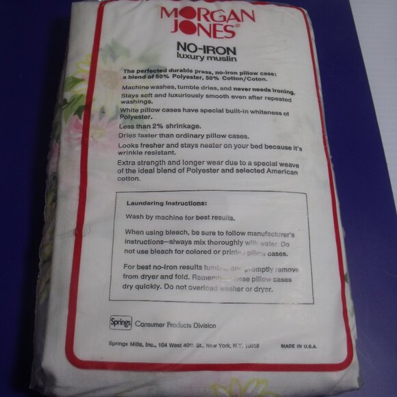 Vintage Morgan Jones Standard Pillowcases Luxury Muslin Daisy Pattern New - Picture 3 of 5